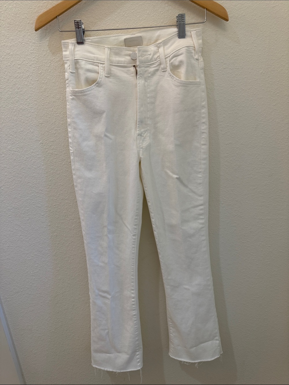 MOTHER Straight-Leg White Jeans